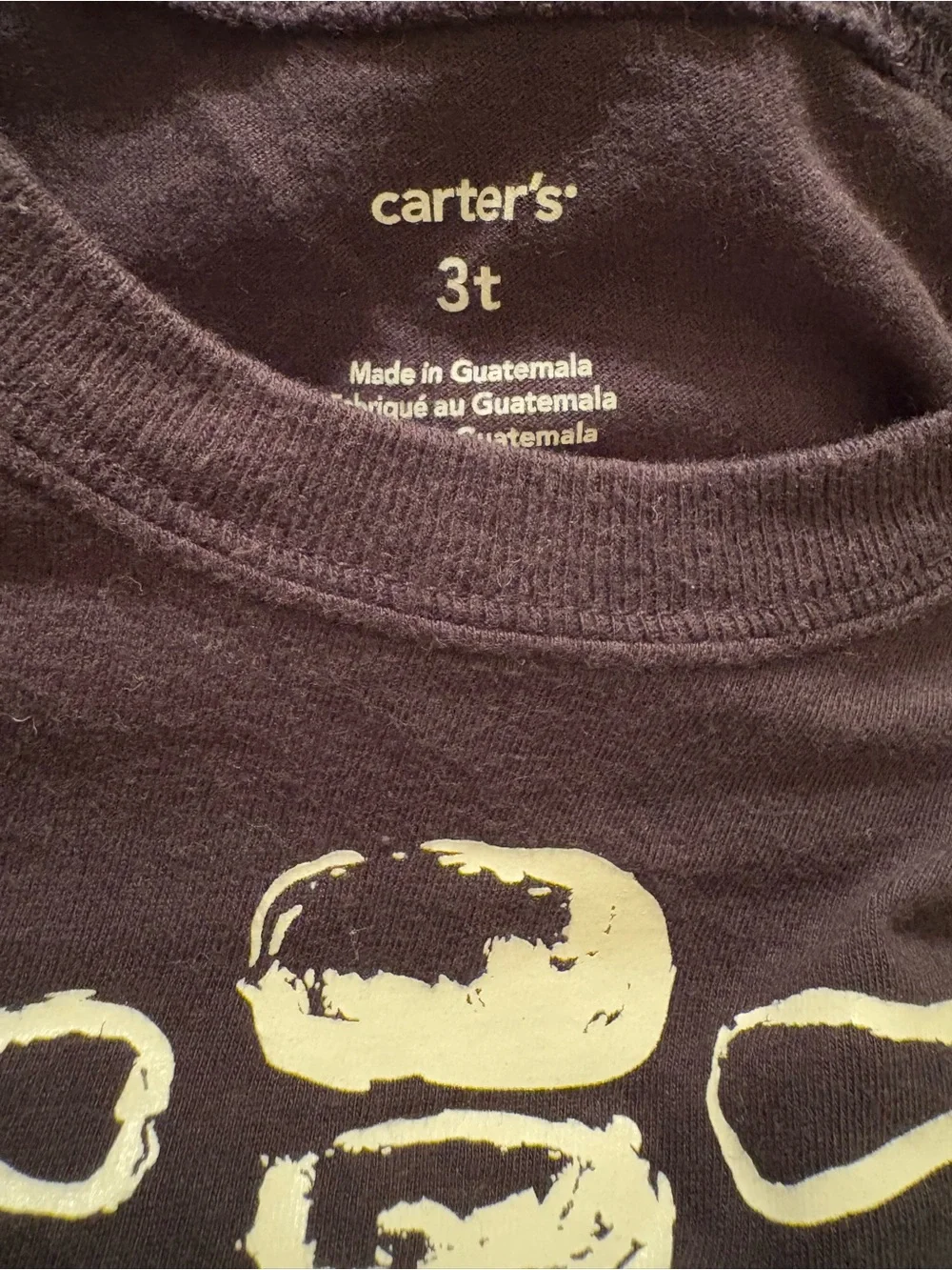 Carter's Boys Black Long-Sleeve Skeleton Glow In The Dark Graphic Shirt Size 3T